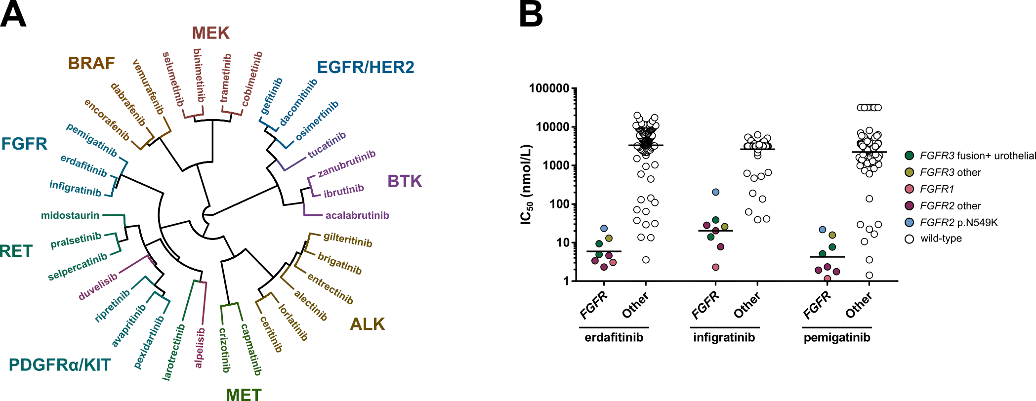 Comparative profiling study of newly approved kinase inhibitors